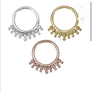 Buddha Jewelry 16g Septum, Cartilage, Daith 14K Yellow Gold Cora Seam Ring
